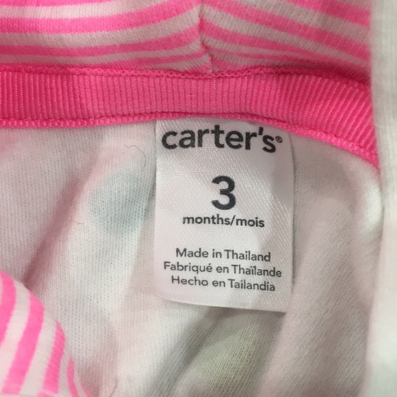 Carter’s Baby Girl Sz 3M Polka Hoodie Jersey Sweatshirt 100% Cotton - Picture 4 of 7